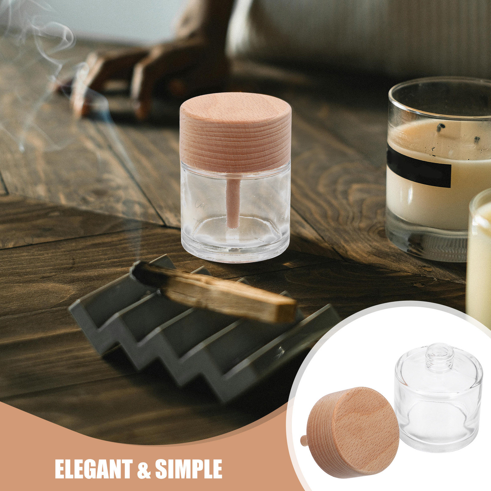 Home Fragrance Units - Botol Aromaterapi 60ml dengan Tutup Kayu,