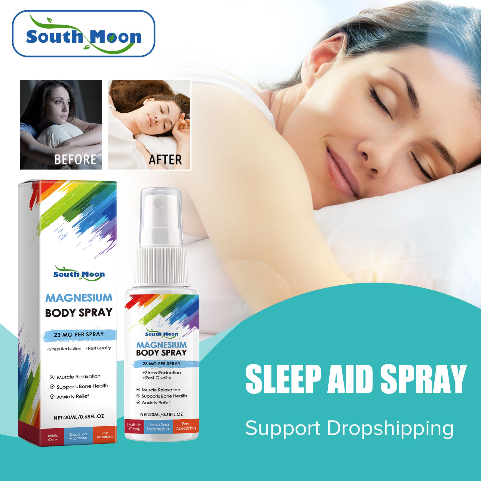Lavender Pillow Spray - Perawatan Insomnia bulan Selatan semprotan tidur